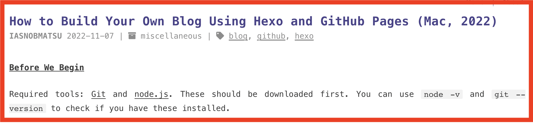 How to Build Your Own Blog Using Hexo and GitHub Pages (Mac, 2022)